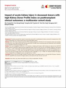 Impact of acute kidney injury in deceased donors with high Kidney Donor Profile Index on posttransplant clinical outcomes: a multicenter cohort study