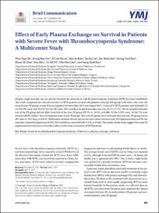 Effect of Early Plasma Exchange on Survival in Patients with Severe Fever with Thrombocytopenia Syndrome: A Multicenter Study