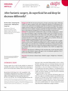 After bariatric surgery, do superficial fat and deep fat decrease differently?