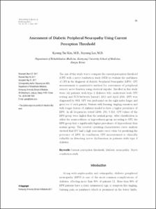 Assessment of Diabetic Peripheral Neuropathy Using Current Perception Threshold