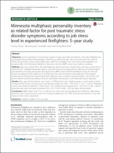 Minnesota multiphasic personality inventory as related factor for post traumatic stress disorder symptoms according to job stress level in experienced firefighters: 5-year study