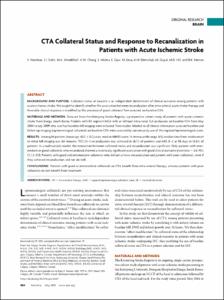 CTA Collateral Status and Response to Recanalization in Patients with Acute Ischemic Stroke