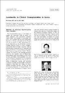 Landmarks in clinical transplantation in Korea