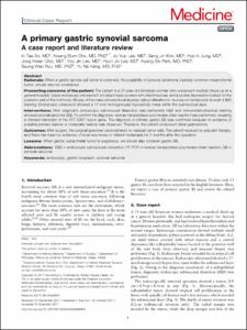 A primary gastric synovial sarcoma A case report and literature review