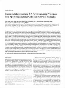 Matrix Metalloproteinase-3: A Novel Signaling Proteinase from Apoptotic Neuronal Cells That Activates Microglia