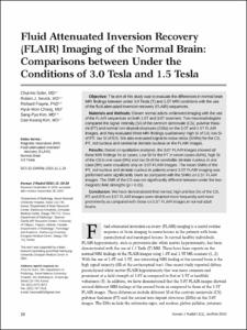 Fluid Attenuated Inversion Recovery (FLAIR) Imaging of the Normal Brain: Comparisons between Under the Conditions of 3.0 Tesla and 1.5 Tesla