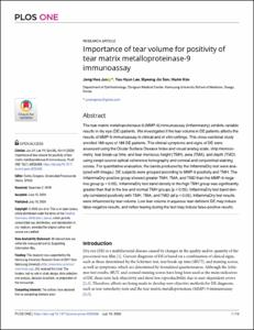Importance of tear volume for positivity of tear matrix metalloproteinase-9 immunoassay