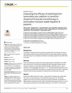 Evaluating the efficacy of switching from lamivudine plus adefovir to tenofovir disoproxil fumarate monotherapy in lamivudine-resistant stable hepatitis B patients