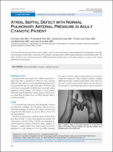 Atrial Septal Defect with Normal Pulmonary Arterial Pressure in Adult Cyanotic Patient