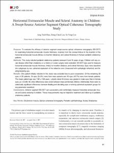 Horizontal extraocular muscle and scleral anatomy in children: A swept-source anterior segment optical coherence tomography study