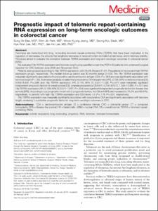 Prognostic impact of telomeric repeat-containing RNA expression on long-term oncologic outcomes in colorectal cancer