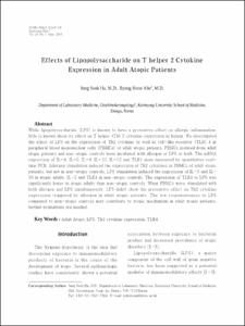 Effects of Lipopolysaccharide on T helper 2 Cytokine
Expression in Adult Atopic Patients