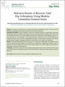 Mid-term Results of Revision Total Hip Arthroplasty Using Modular Cementless Femoral Stems