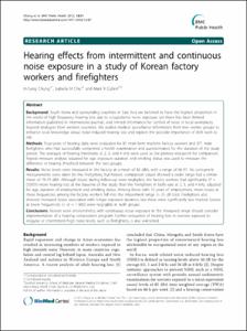 Hearing effects from intermittent and continuous noise exposure in a study of Korean factory workers and firefighters