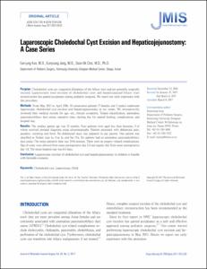 Laparoscopic Choledochal Cyst Excision and Hepaticojejunostomy: A Case Series