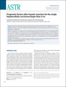Prognostic factors after hepatic resection for the single hepatocellular carcinoma larger than 5 cm