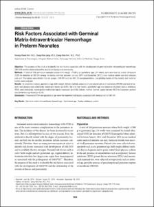 Risk Factors Associated with Germinal Matrix-Intraventricular Hemorrhage in Preterm Neonates