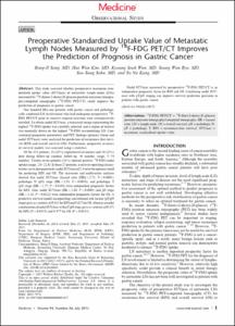 Preoperative Standardized Uptake Value of Metastatic Lymph Nodes Measured by 18F-FDG PET/CT Improves the Prediction of Prognosis in Gastric Cancer