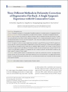 Three Different Methods in Deformity Correction of Degenerative Flat Back: A Single Surgeon's Experience with 64 Consecutive Cases