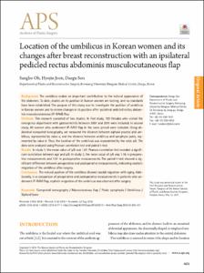 Location of the umbilicus in Korean women and its changes after breast reconstruction with an ipsilateral pedicled rectus abdominis musculocutaneous flap