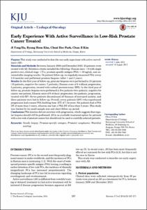 Early Experience With Active Surveillance in Low-Risk Prostate Cancer Treated