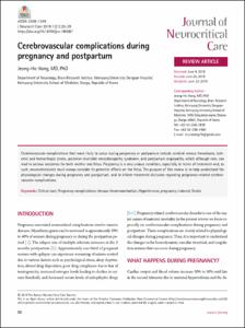 Cerebrovascular complications during pregnancy and postpartum