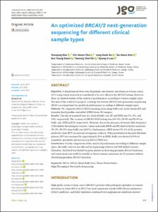 An optimized BRCA1/2 next-generation sequencing for different clinical sample types