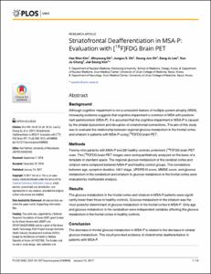 Striatofrontal Deafferentiation in MSA-P: Evaluation with [18F]FDG Brain PET