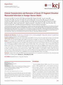 Clinical Characteristics and Outcomes of Acute ST-Segment Elevation Myocardial Infarction in Younger Korean Adults.