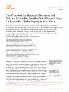 Case Characteristics, Hyperacute Treatment, and Outcome Information from the Clinical Research Center for Stroke-Fifth Division Registry in South Korea