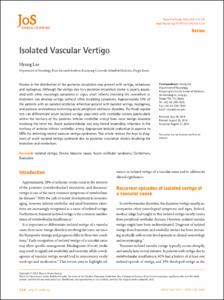 Isolated Vascular Vertigo