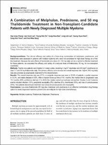 A Combination of Melphalan, Prednisone, and 50 mg Thalidomide Treatment in Non-Transplant-Candidate Patients with Newly Diagnosed Multiple Myeloma