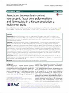 Association between Brain-Derived Neurotrophic Factor Gene Polymorphisms and Fibromyalgia in a Korean Population: A Multi-Center Study
