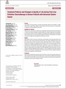 Treatment Patterns and Changes in Quality of Life during First-Line Palliative Chemotherapy in Korean Patients with Advanced Gastric Cancer