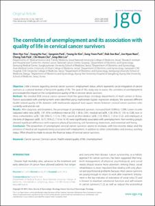 The correlates of unemployment and its association with quality of life in cervical cancer survivors