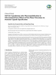 Nd:YAG Capsulotomy after Phacoemulsification in Vitrectomized Eyes: Effects of Pars Plana Vitrectomy on Posterior Capsule Opacification
