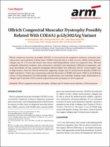 Ullrich Congenital Muscular Dystrophy Possibly Related With COL6A1 p.Gly302Arg Variant