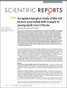 An epidemiological study of the risk factors associated with myopia in young adult men in Korea