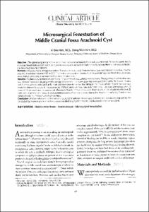 Microsurgical Fenestration of Middle Cranial Fossa Arachnoid Cyst