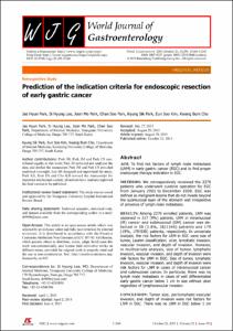 Prediction of the indication criteria for endoscopic resection of early gastric cancer