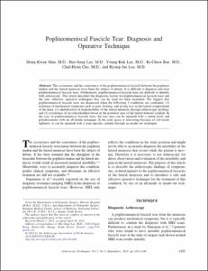 Popliteomeniscal fascicle tear: Diagnosis and Operative Technique