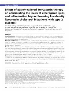 Effects of patient-tailored atorvastatin therapy on ameliorating the levels of atherogenic lipids and inflammation beyond lowering low-density lipoprotein cholesterol in patients with type 2 diabetes
