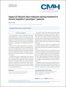 Impact of ribavirin dose reduction during treatment in
chronic hepatitis C genotype 1 patients