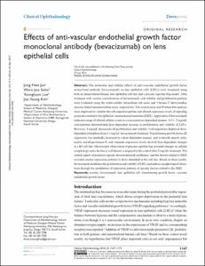 Effects of anti-vascular endothelial growth factor monoclonal antibody (bevacizumab) on lens epithelial cells