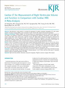 Cardiac CT for Measurement of Right Ventricular Volume and Function in Comparison with Cardiac MRI: A Meta-Analysis