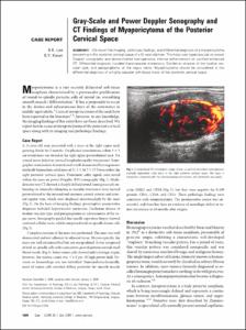 Gray-Scale and Power Doppler Sonography and CT Findings of Myopericytoma of the Posterior Cervical Space