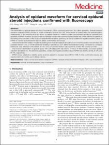 Analysis of epidural waveform for cervical epdiural steroid injections confirmed with fluoroscopy