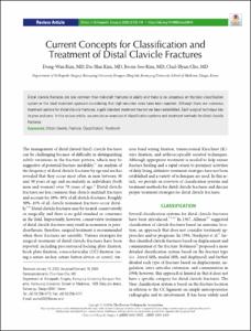 Current Concepts for Classification and Treatment of Distal Clavicle Fractures