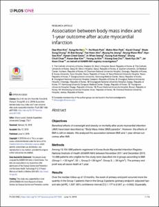 Association between body mass index and 1-year outcome after acute myocardial infarction