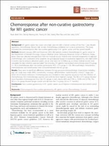 Chemoresponse after non-curative gastrectomy for M1 gastric cancer